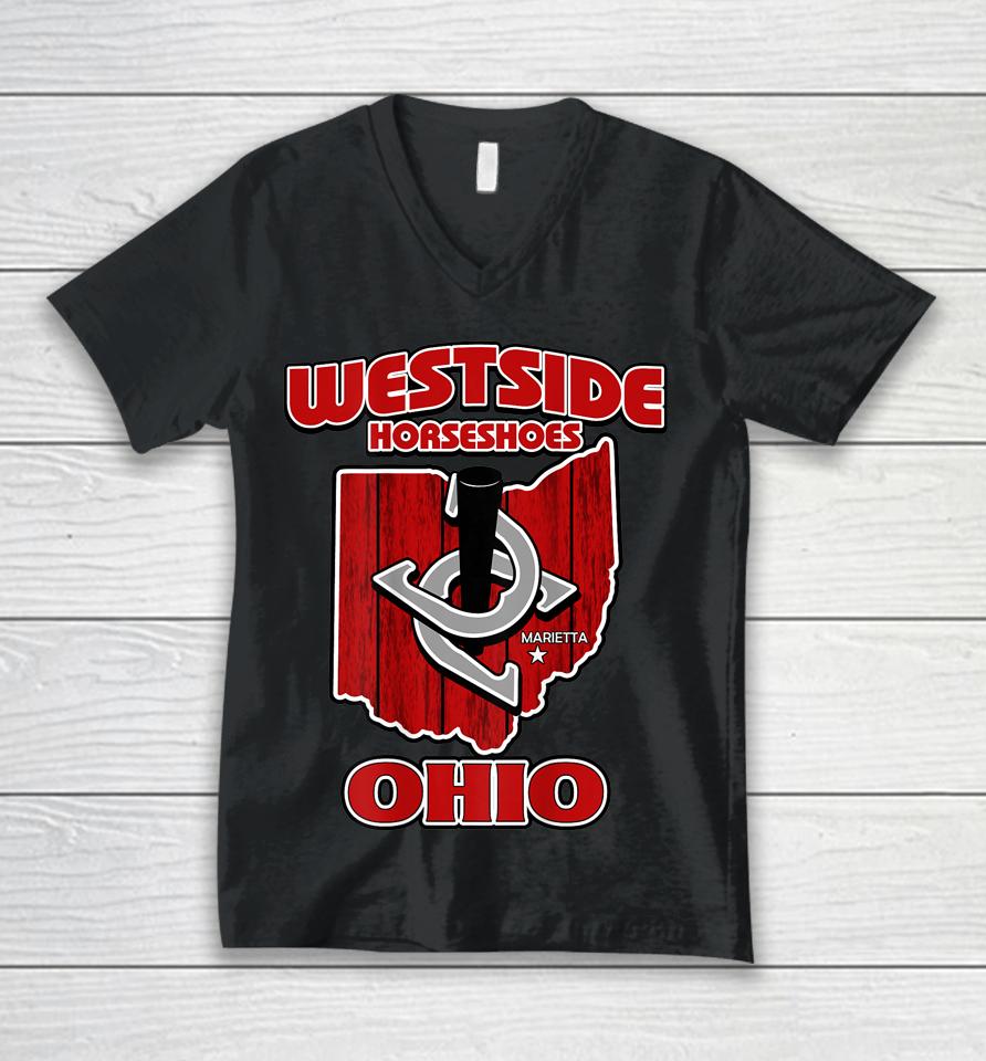 Westside Horseshoes Marietta Unisex V-Neck T-Shirt