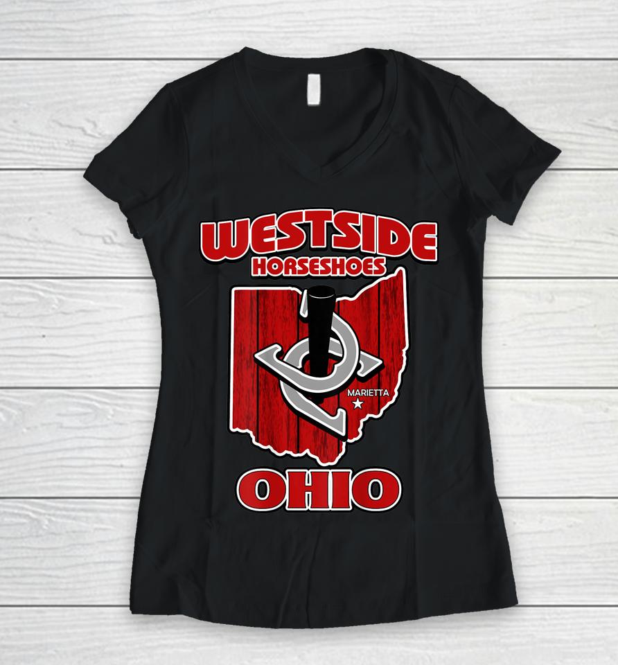 Westside Horseshoes Marietta Women V-Neck T-Shirt