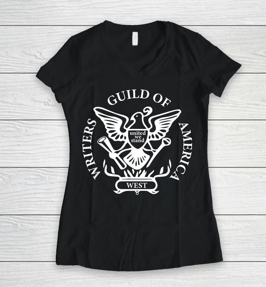 Wga Writers Guild Of America On Strike Anti Ai Chatbots Women V-Neck T-Shirt
