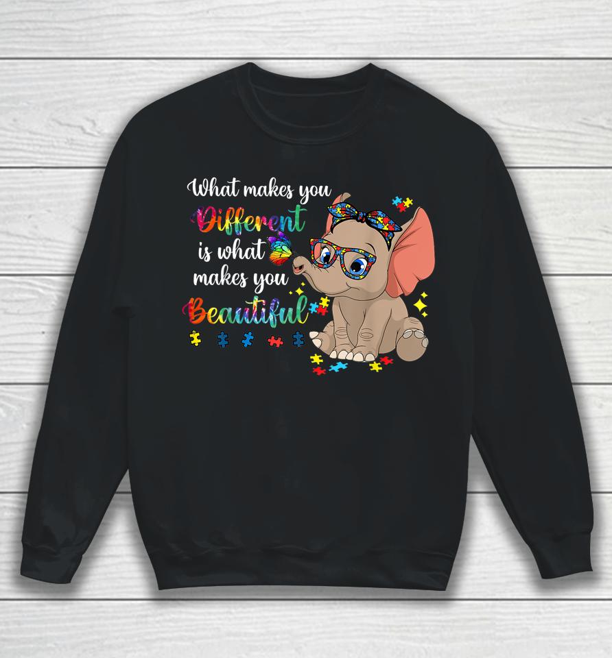 What Makes You Different Autism Awareness Kids Elephant Mom Sweatshirt