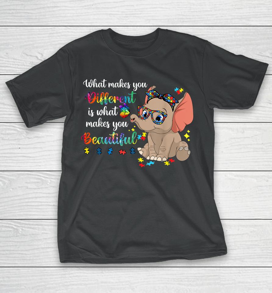 What Makes You Different Autism Awareness Kids Elephant Mom T-Shirt