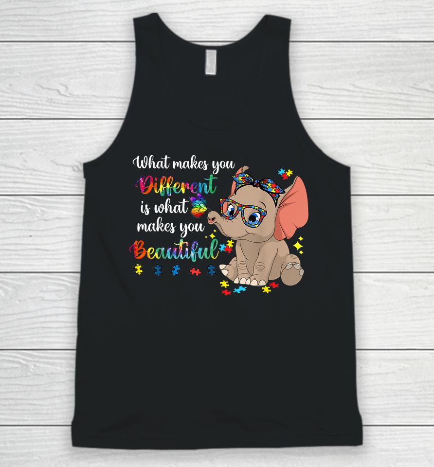 What Makes You Different Autism Awareness Kids Elephant Mom Unisex Tank Top