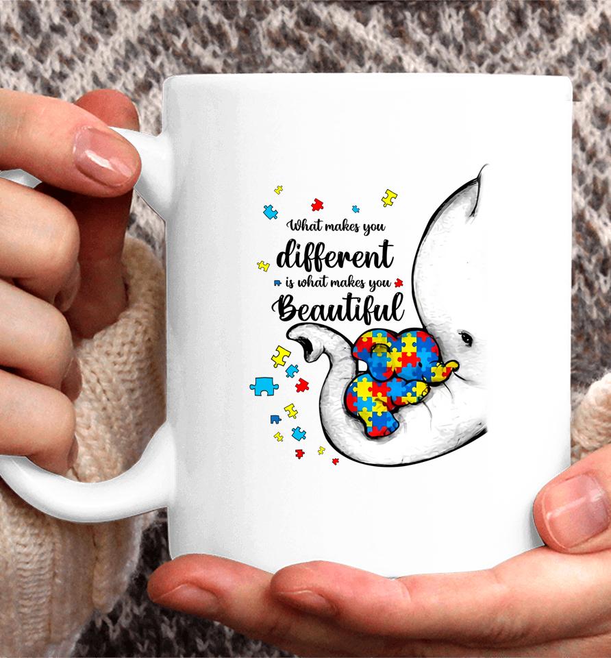 What Makes You Different Elephant Mom Autism Child Awareness Coffee Mug