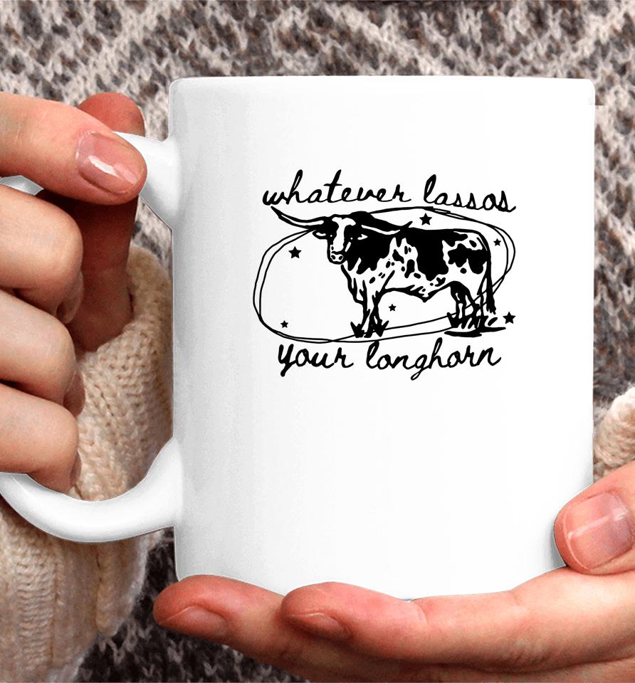 Whatever Lassos Your Longhorn, Western Vintage Style Cowboy Coffee Mug