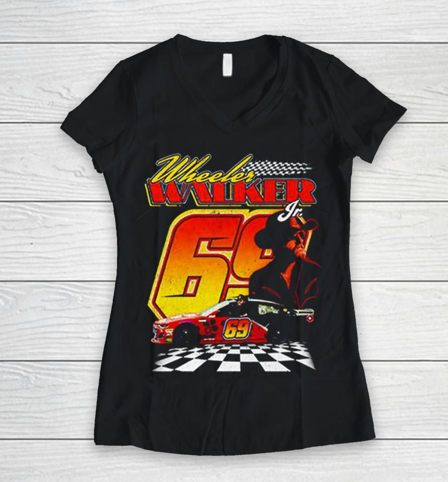 Wheeler Walker 69 Racing Women V-Neck T-Shirt