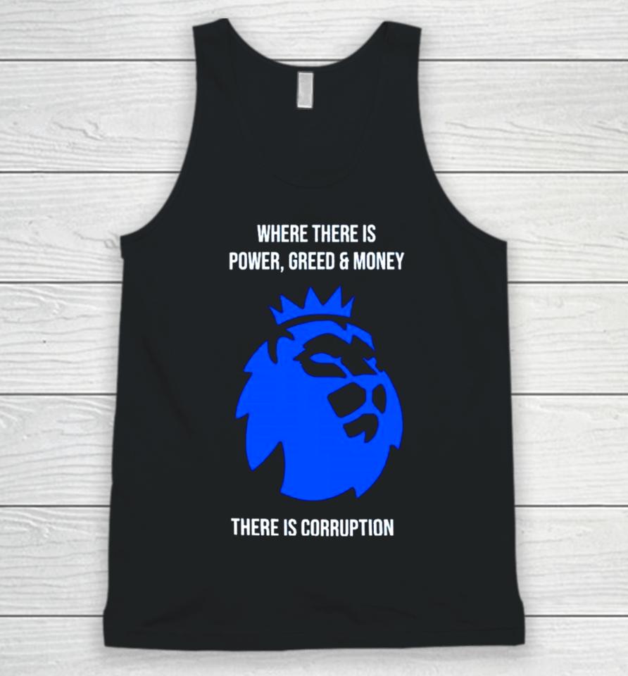 Where There Is Power Greed And Money There Is Corruption Unisex Tank Top