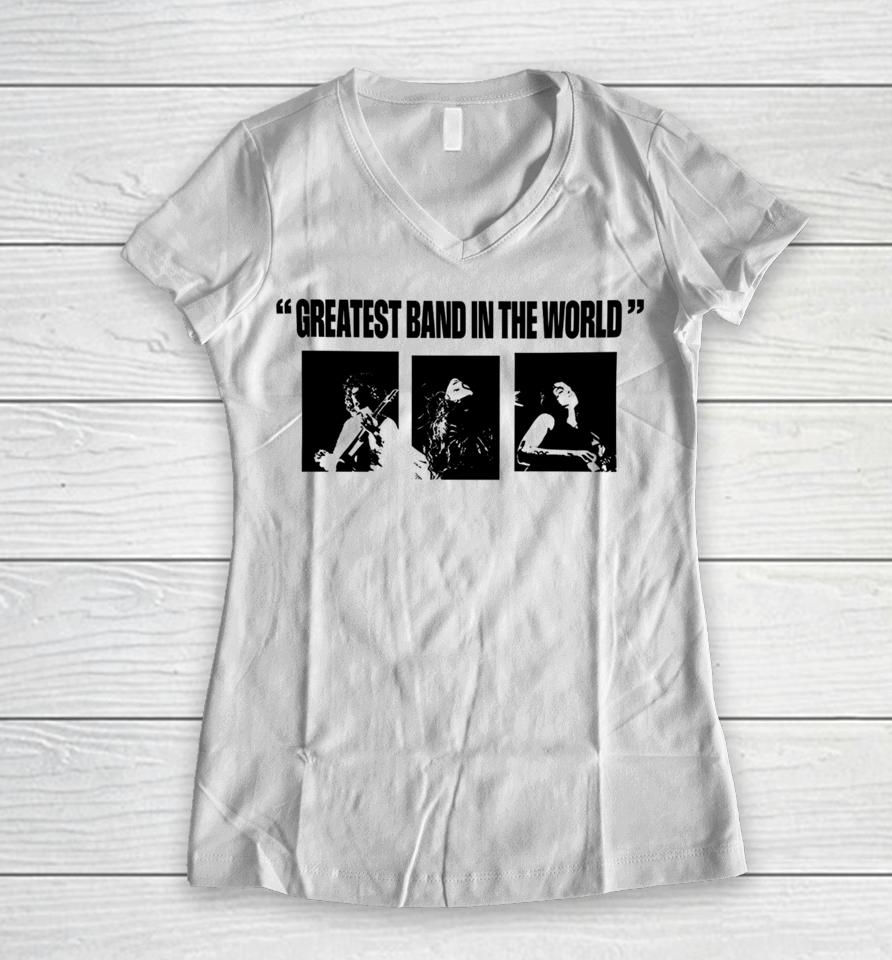 Whereismuna Greatest Band In The World Women V-Neck T-Shirt