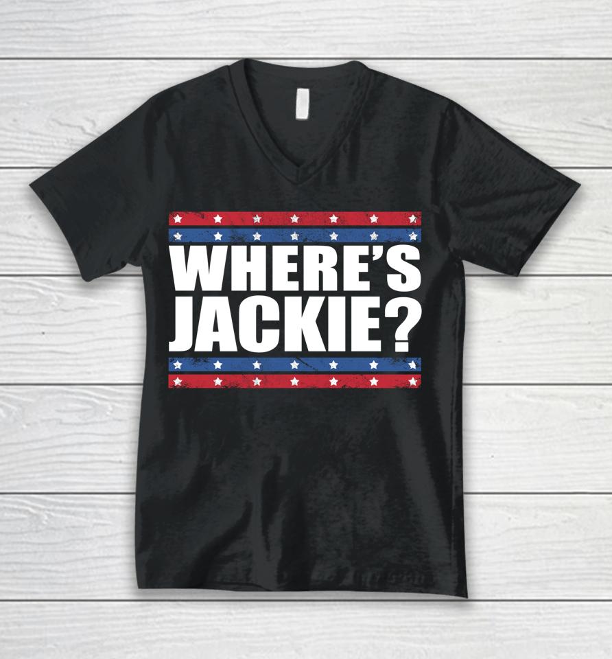 Where's Jackie Biden President Funny Unisex V-Neck T-Shirt