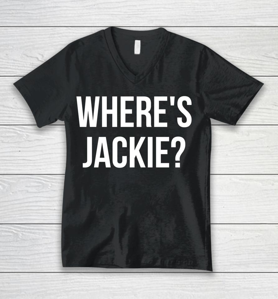 Where's Jackie Unisex V-Neck T-Shirt