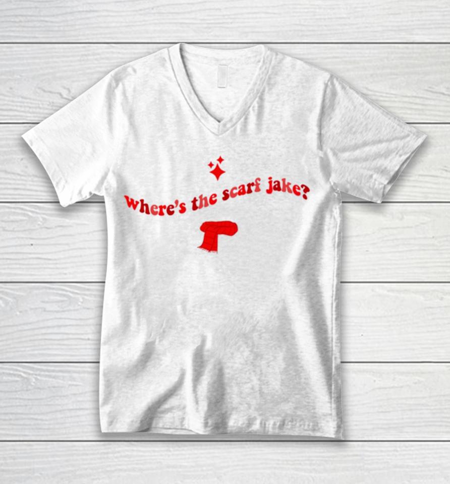 Where’s The Scarf Jake All Too Well Taylor Swift Red Merch Unisex V-Neck T-Shirt
