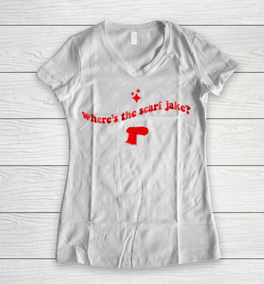 Where’s The Scarf Jake All Too Well Taylor Swift Red Merch Women V-Neck T-Shirt