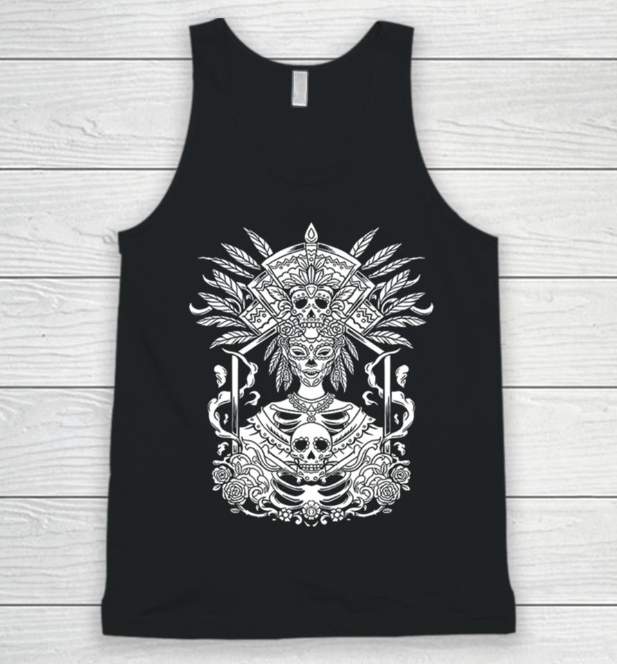 White Catrina Camiseta Day Of The Dead Dia De Los Muertos Sugar Skull From The Cure Show In Mexico City Unisex Tank Top