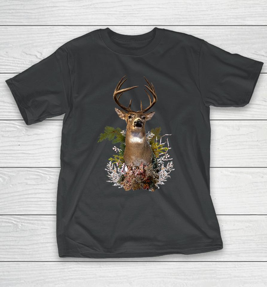 White Tail Deer Buck Antler Mounted Head 10 Pointer Hunter Premium T-Shirt