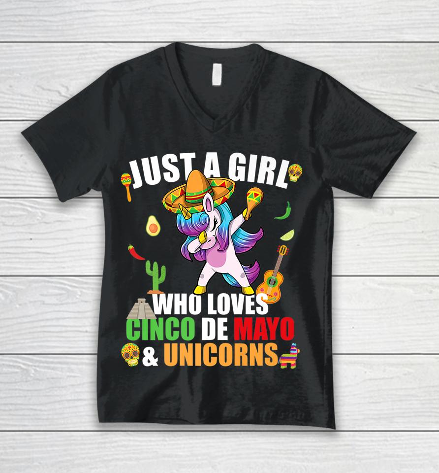 Who Loves Cinco De Mayo Unicorns Mexican Party Unisex V-Neck T-Shirt