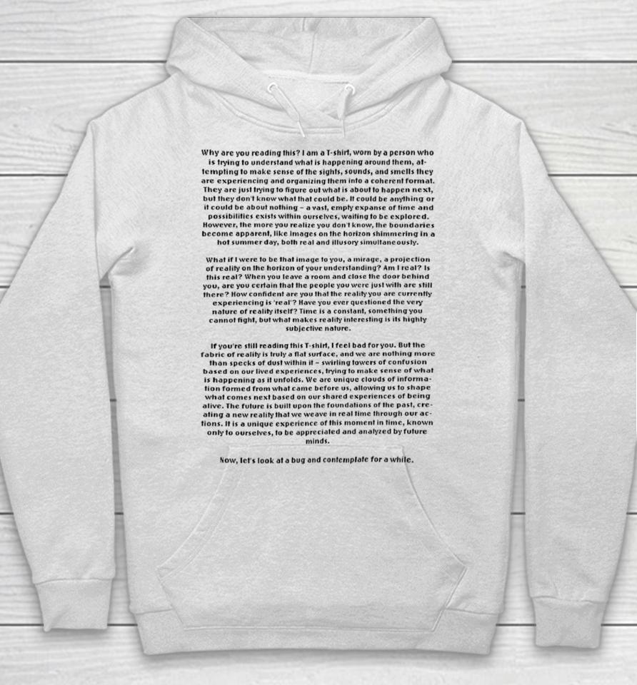 Why Are You Reading This I Am A T-Shirt Worn By A Person Who Is Trying To Understand Hoodie