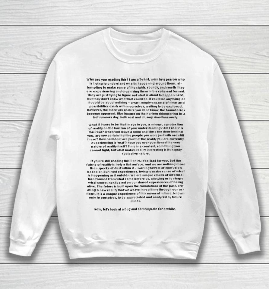Why Are You Reading This I Am A T-Shirt Worn By A Person Who Is Trying To Understand Sweatshirt