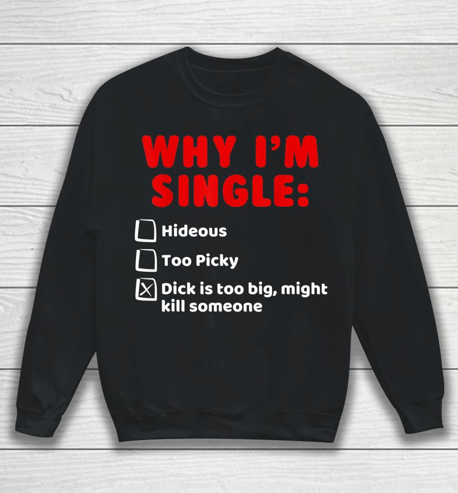 Why I'm Single Hideous Too Picky Dick Is Too Big Sweatshirt