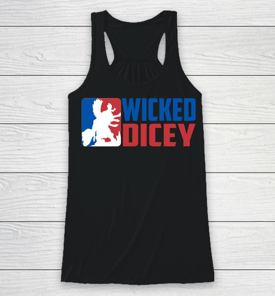 Wicked Dicey Baseball Logo Style Racerback Tank