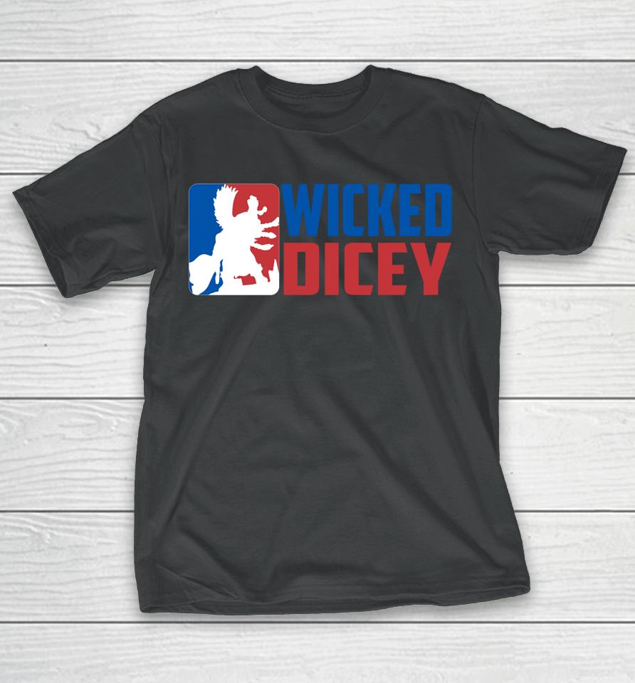 Wicked Dicey Baseball Logo Style T-Shirt