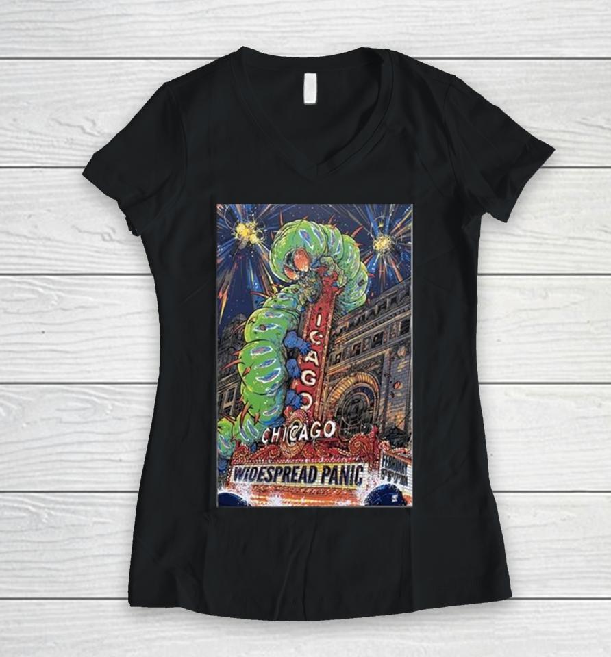 Widespread Panic Chicago February 15Th 16Th 17Th 2024 Women V-Neck T-Shirt