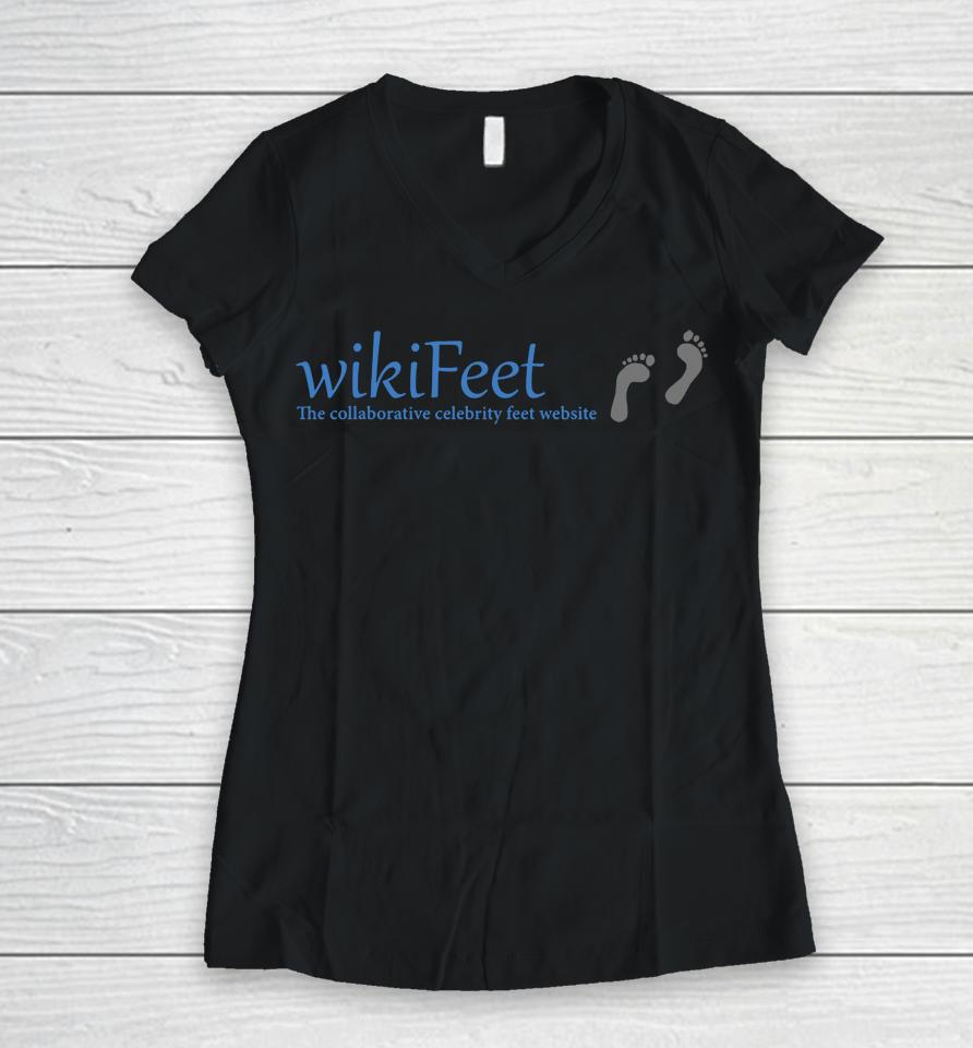 Wikifeet Logo Women V-Neck T-Shirt