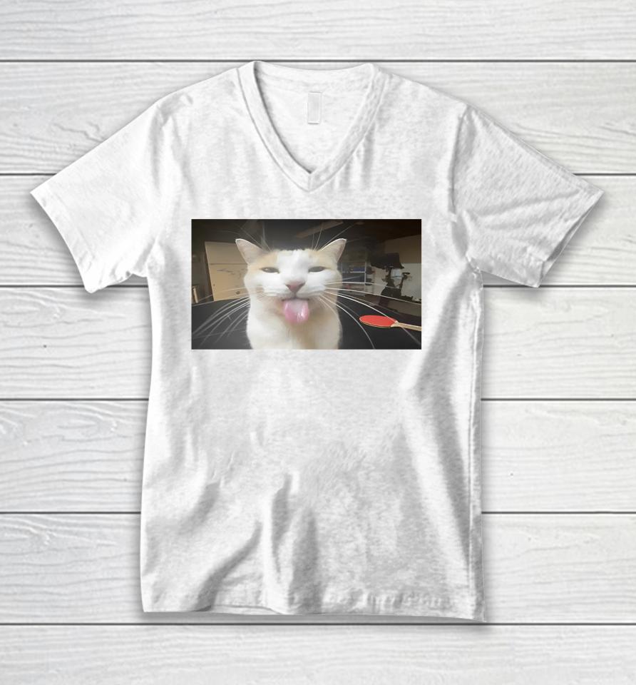 Wilbur Bleh Cat Unisex V-Neck T-Shirt