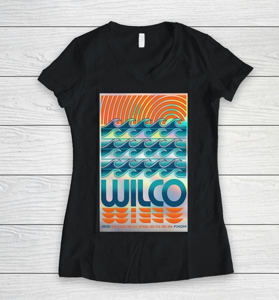 Wilco Tour Japan March 6 8, 2024 Women V-Neck T-Shirt