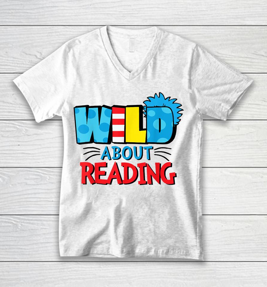 Wild About Reading Unisex V-Neck T-Shirt