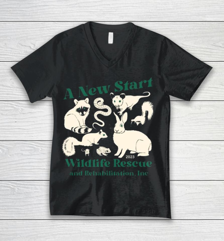 Wildlife Rescue Critters By A New Start Wildlife Rescue &Amp; Rehabilitation Unisex V-Neck T-Shirt