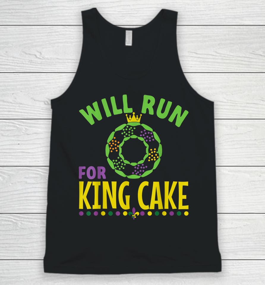 Will Run For King Cake Mardi Gras Unisex Tank Top