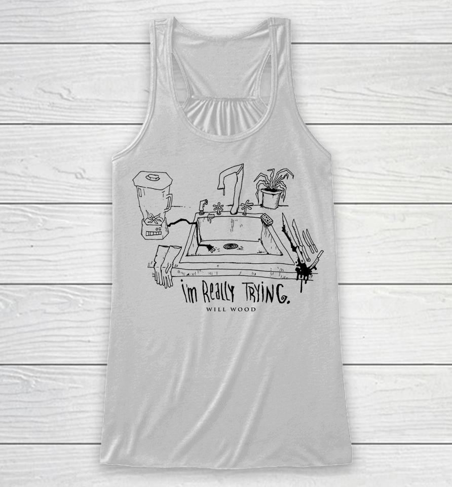 Will Wood Against The Kitchen Floor Racerback Tank