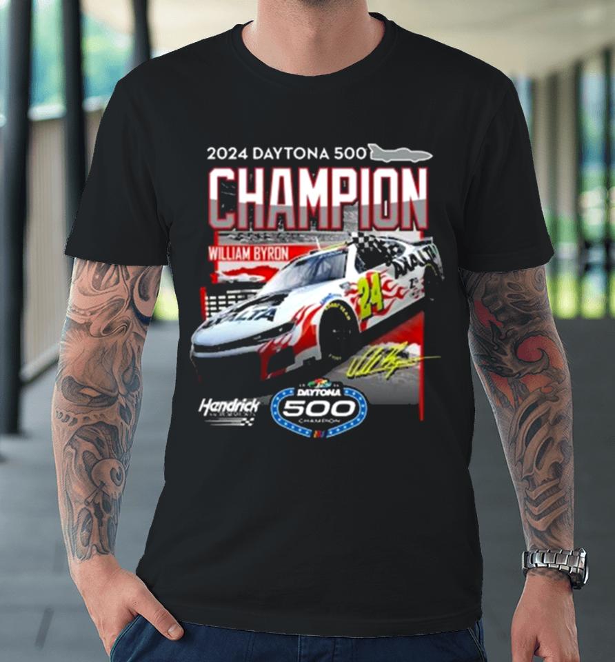 William Byron #24 2024 Daytona 500 Champion Winner 1 Spot Signature Premium T-Shirt