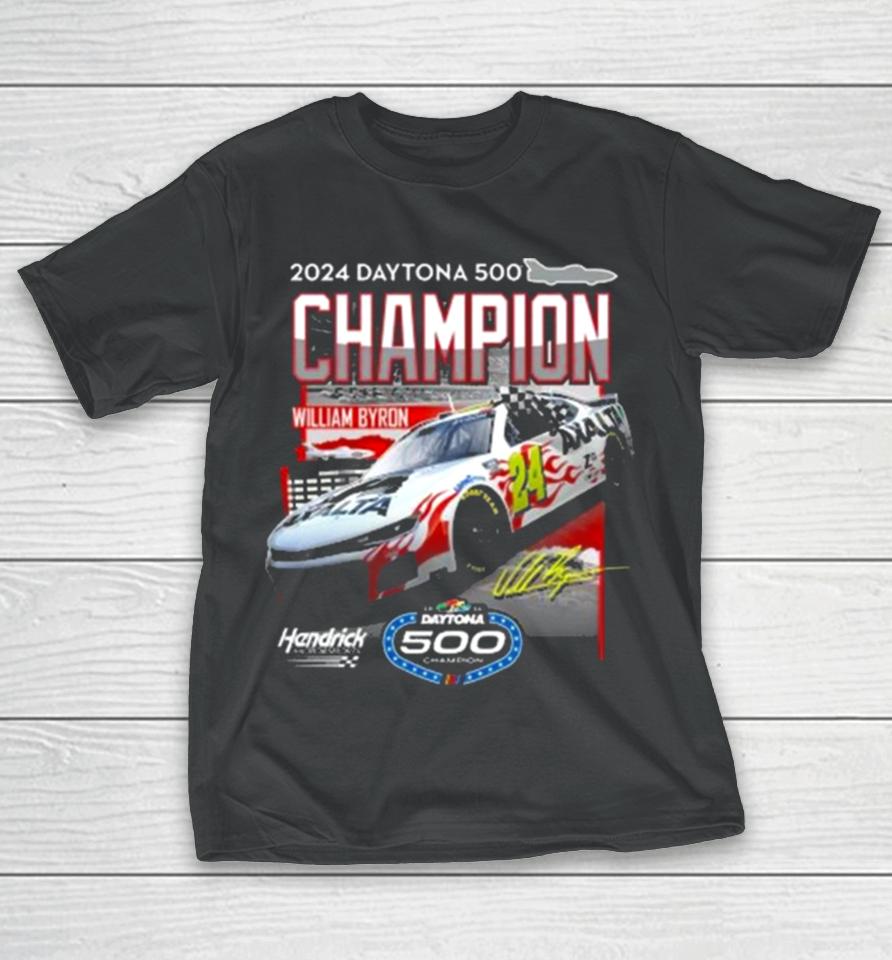 William Byron #24 2024 Daytona 500 Champion Winner 1 Spot Signature T-Shirt
