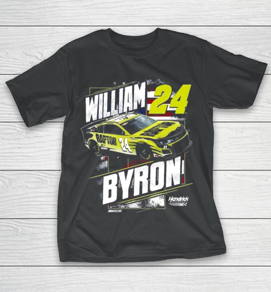 William Byron Hendrick Motorsports Team Collection Navy Raptor Patriotic 2024 T-Shirt