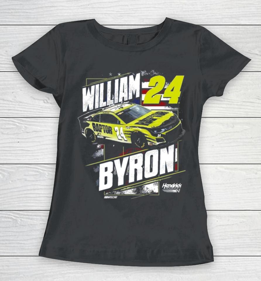 William Byron Hendrick Motorsports Team Collection Navy Raptor Patriotic 2024 Women T-Shirt