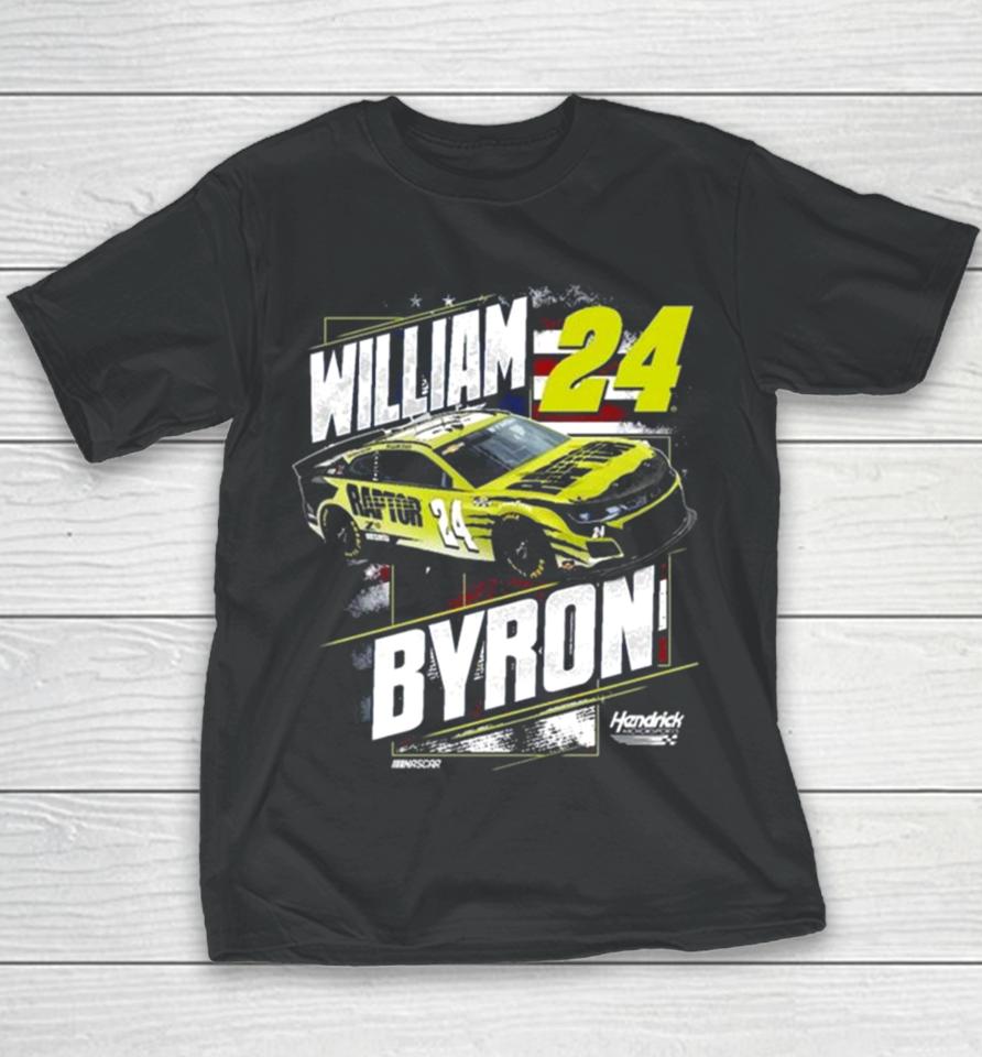 William Byron Hendrick Motorsports Team Collection Navy Raptor Patriotic 2024 Youth T-Shirt