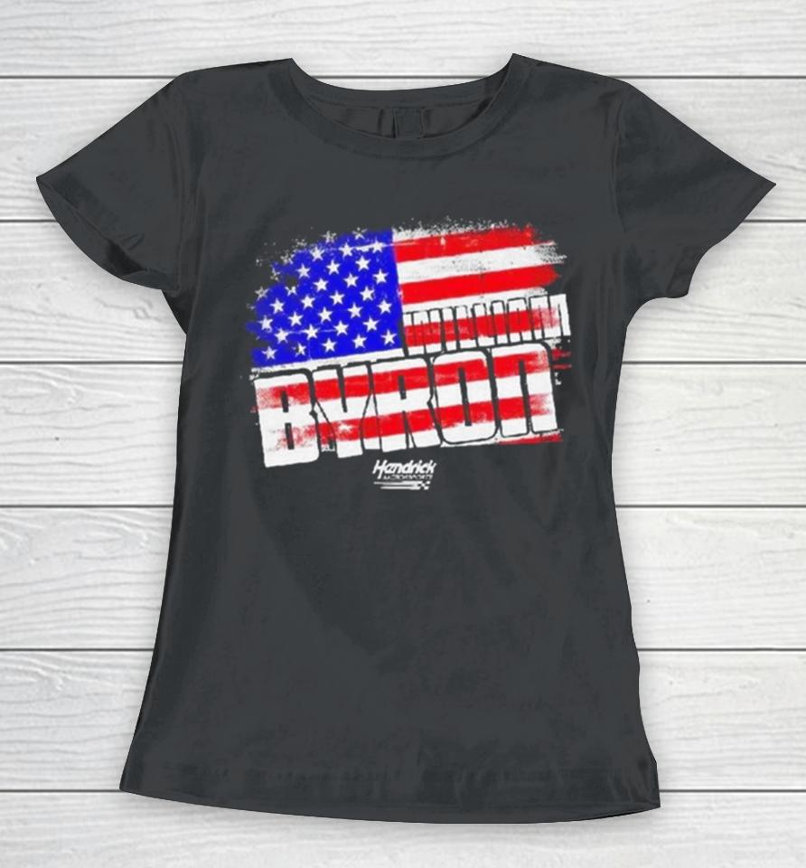 William Byron Nascar Cup Series Usa Flag Women T-Shirt