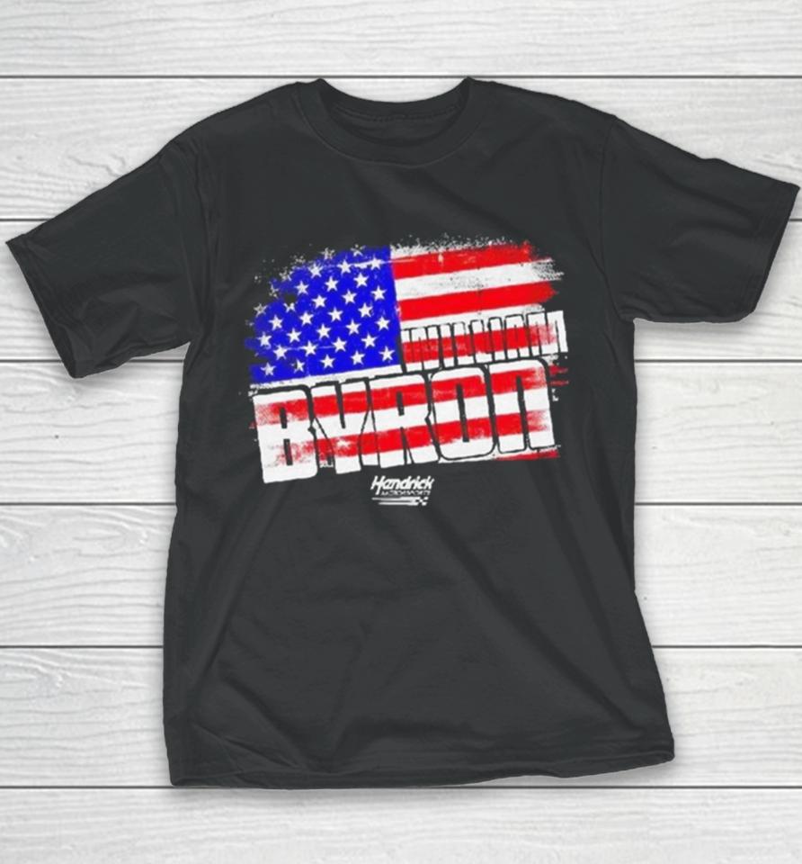 William Byron Nascar Cup Series Usa Flag Youth T-Shirt