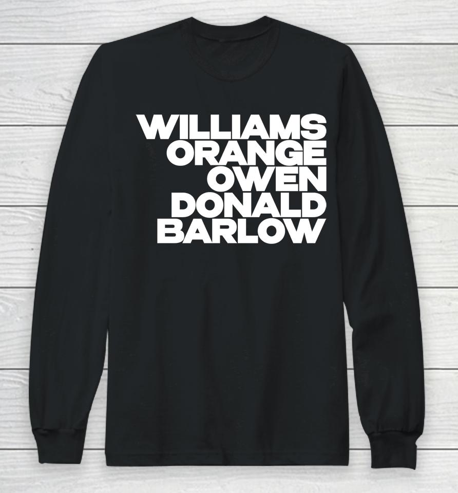 Williams Orange Owen Donald Barlow Long Sleeve T-Shirt