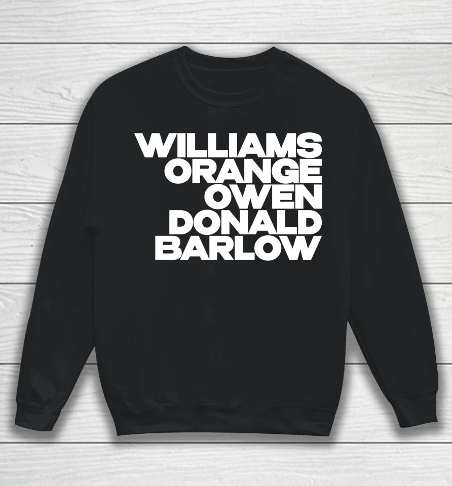 Williams Orange Owen Donald Barlow Sweatshirt