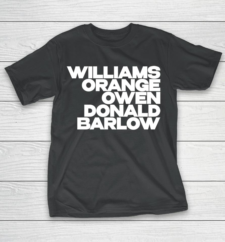 Williams Orange Owen Donald Barlow T-Shirt