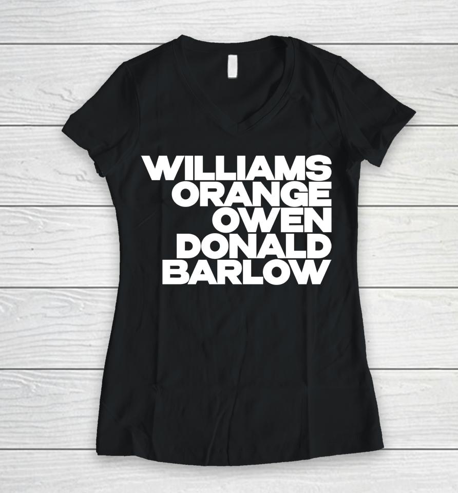 Williams Orange Owen Donald Barlow Women V-Neck T-Shirt