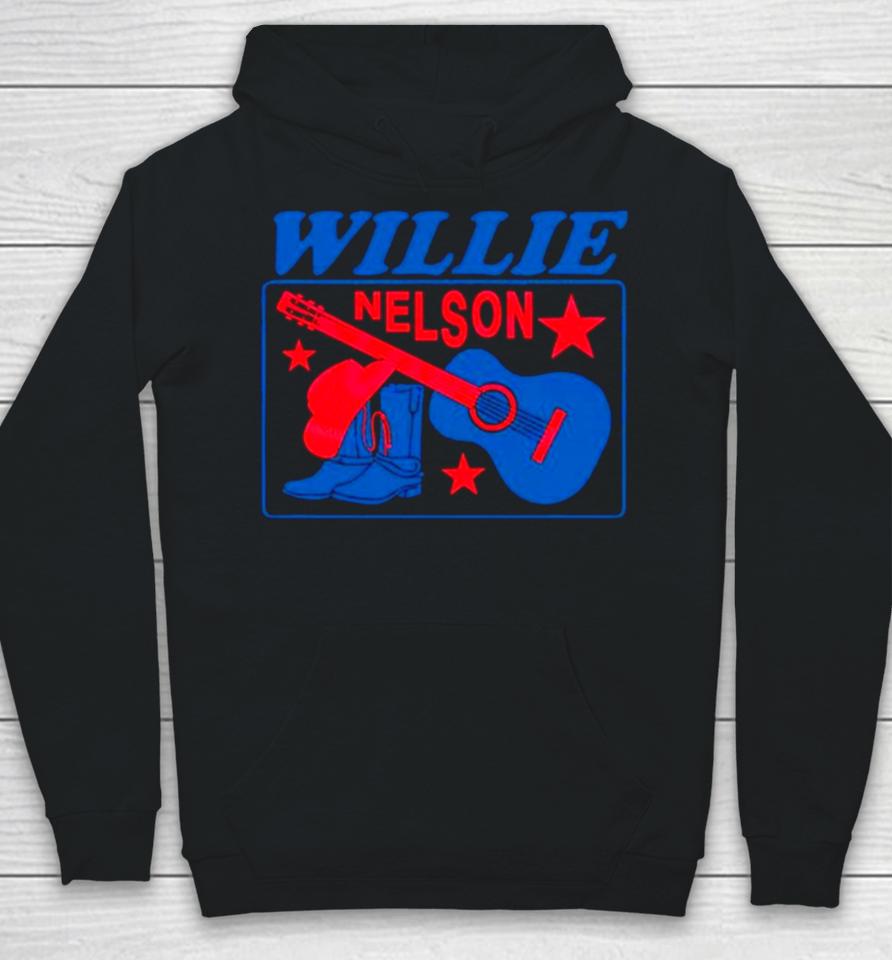Willie Nelson Guitar Cowboy Boots Hoodie