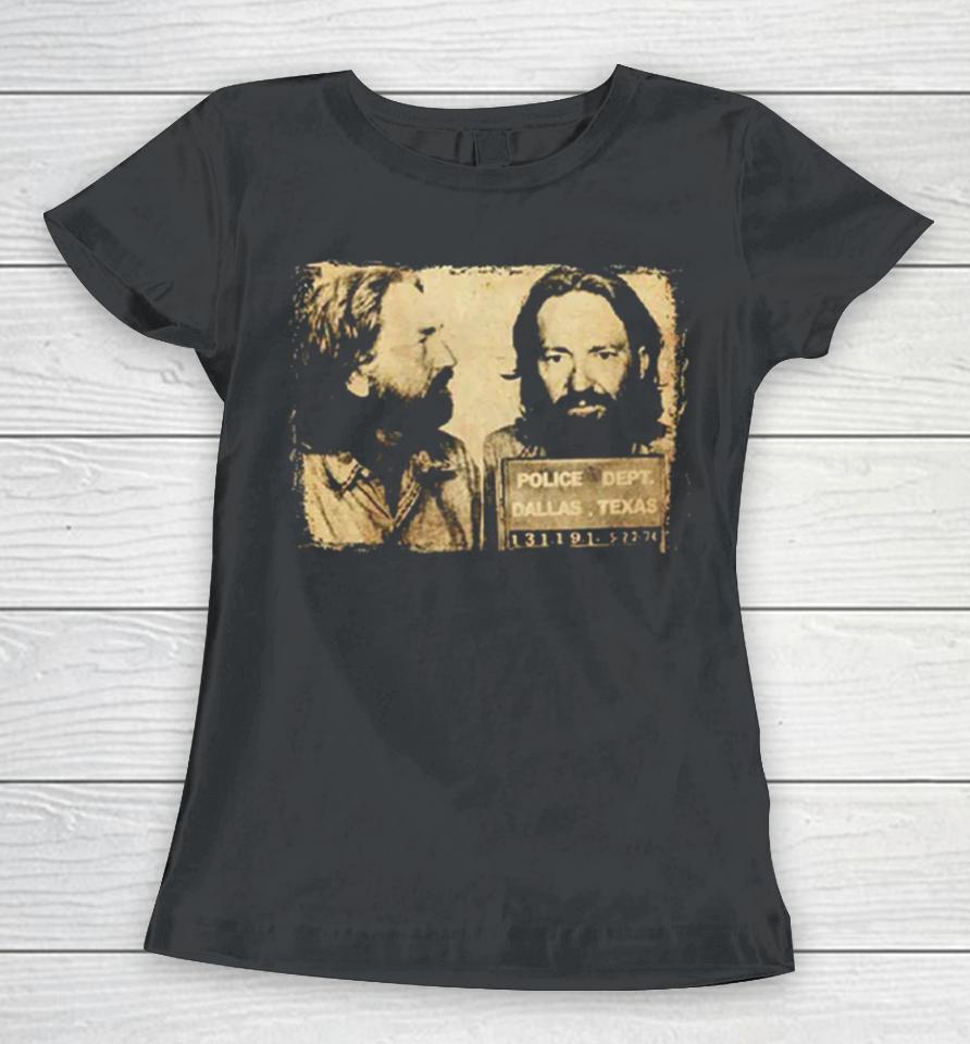 Willie Nelson Mugshot Profile Women T-Shirt