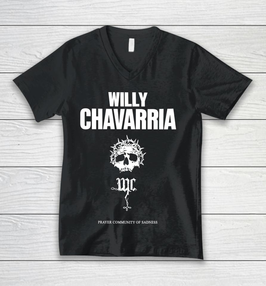 Willy Chavarria Prayer Community Of Sadness Unisex V-Neck T-Shirt