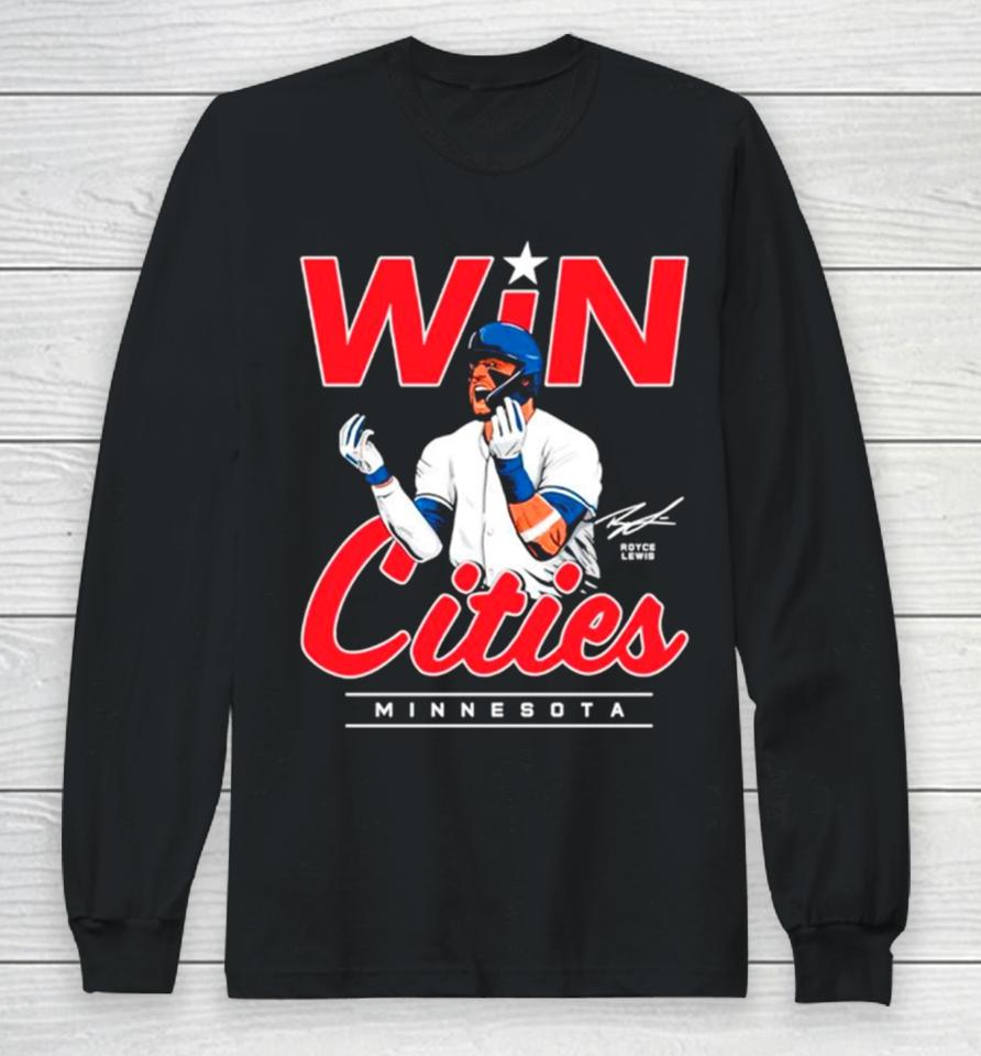 Win Cities Royce Lewis Minnesota Baseball Signature Long Sleeve T-Shirt
