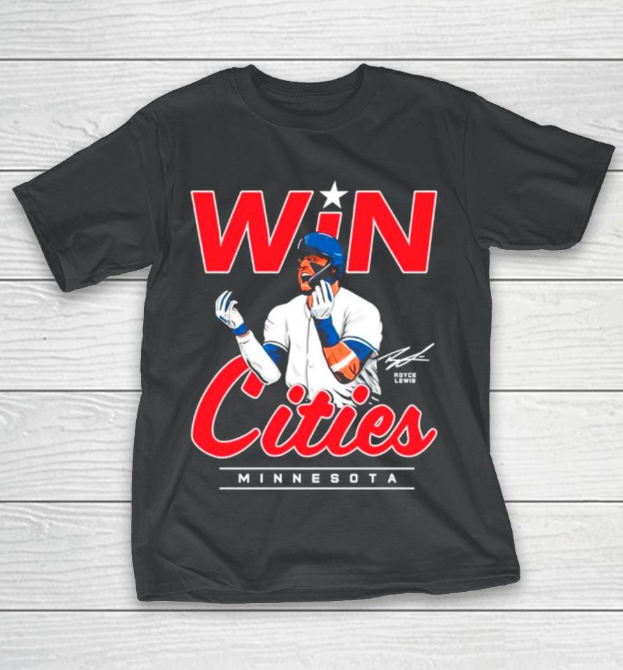 Win Cities Royce Lewis Minnesota Baseball Signature T-Shirt