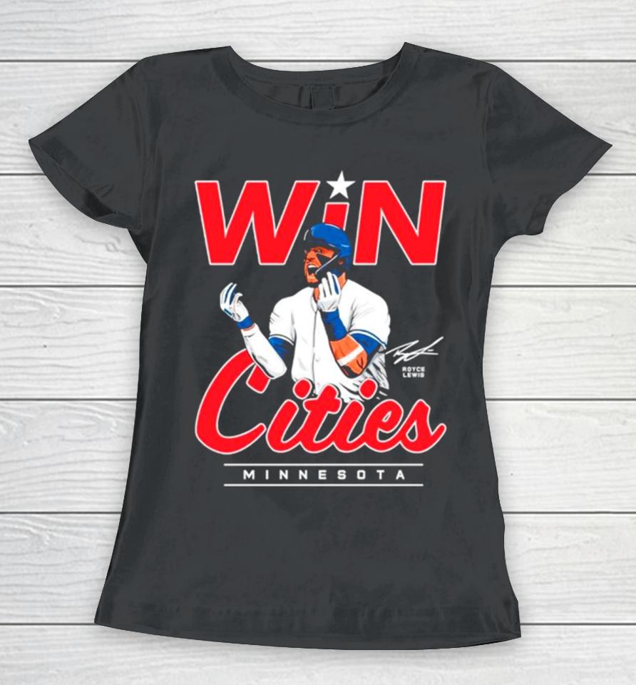 Win Cities Royce Lewis Minnesota Baseball Signature Women T-Shirt