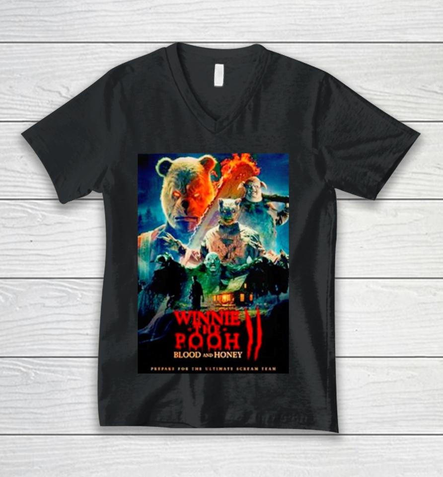 Winnie The Pooh Blood And Honey Ii Scream Team Poster Unisex V-Neck T-Shirt