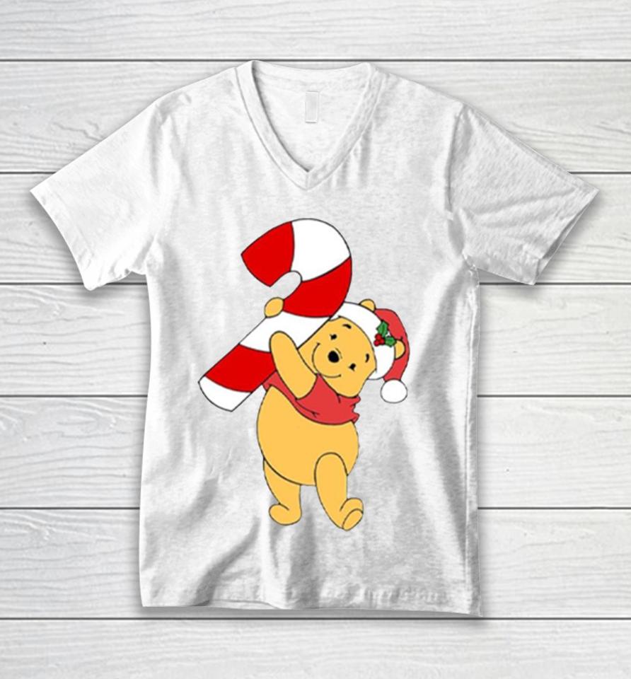 Winnie The Pooh Christmas Unisex V-Neck T-Shirt